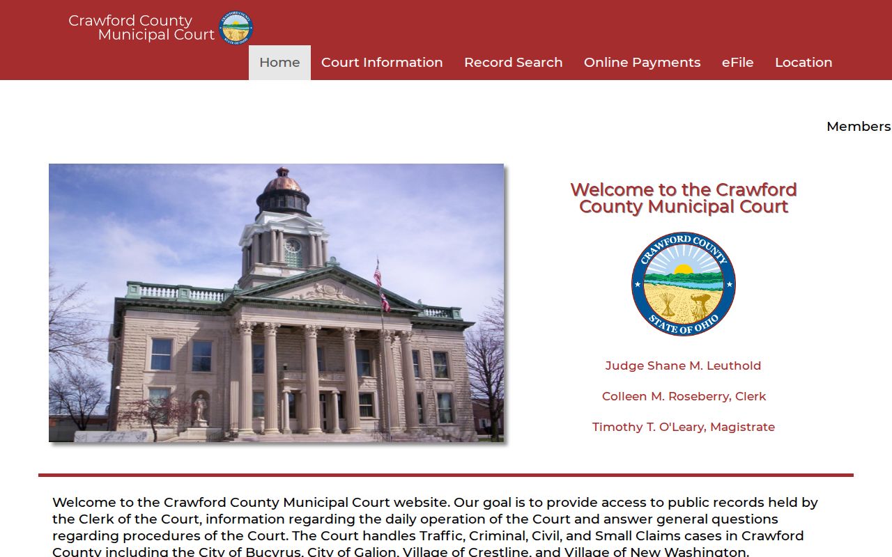 Crawford County Bucyrus court docket Municipal Court homepage