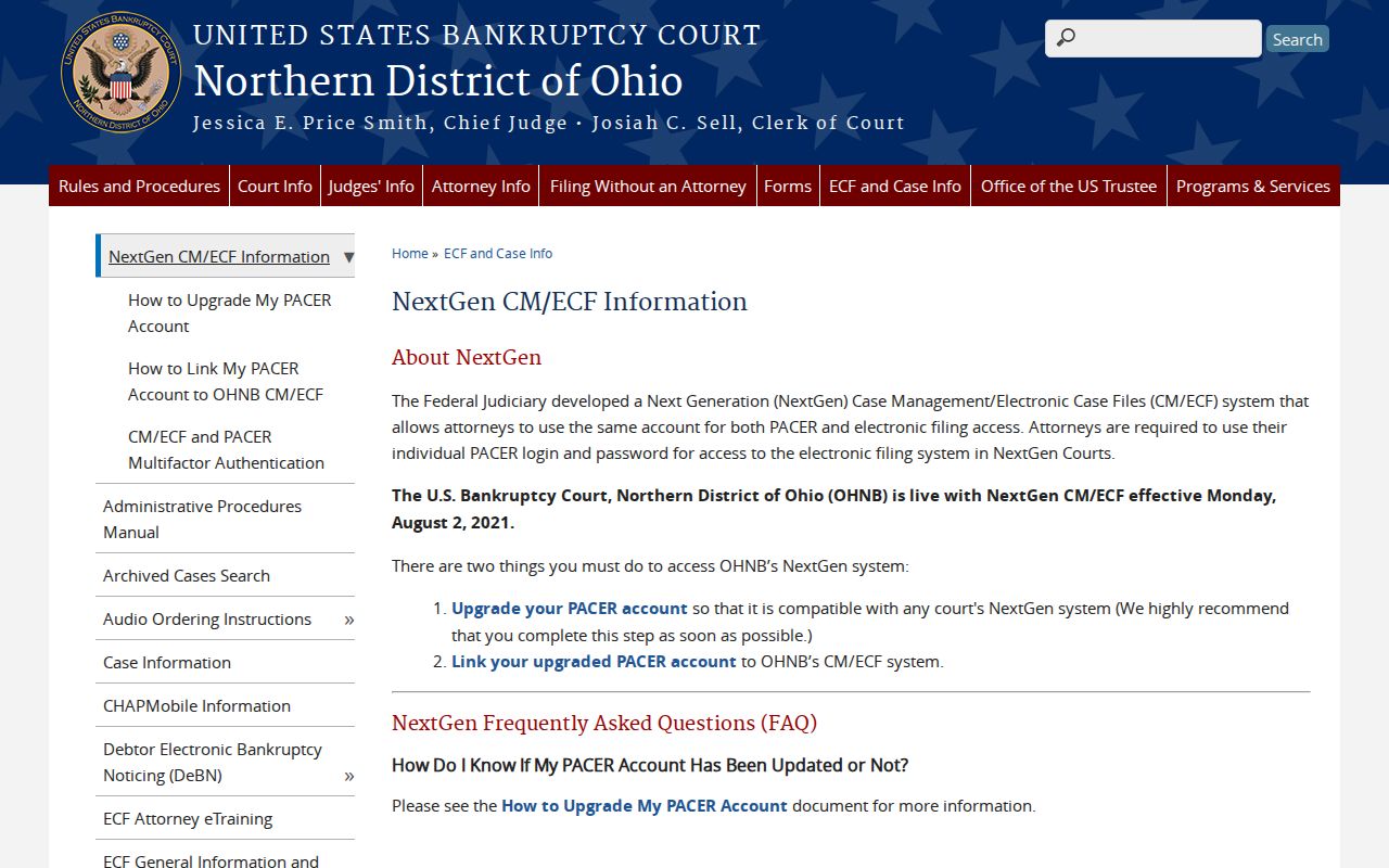 Crawford County court record Northern District bankruptcy NextGen information