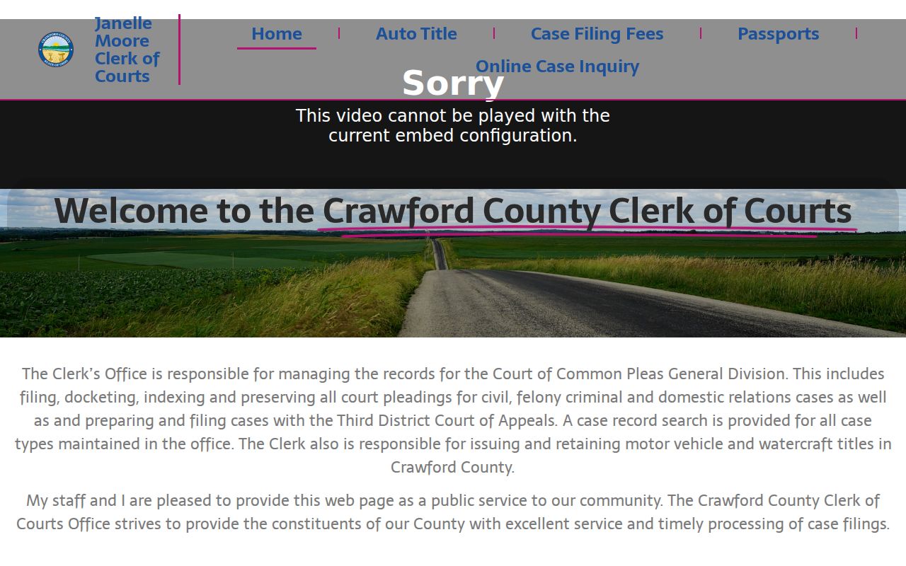 Crawford County court docket Clerk of Courts homepage