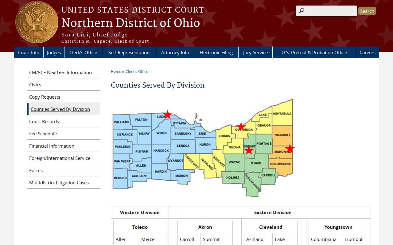 Crawford County court docket Northern District federal division