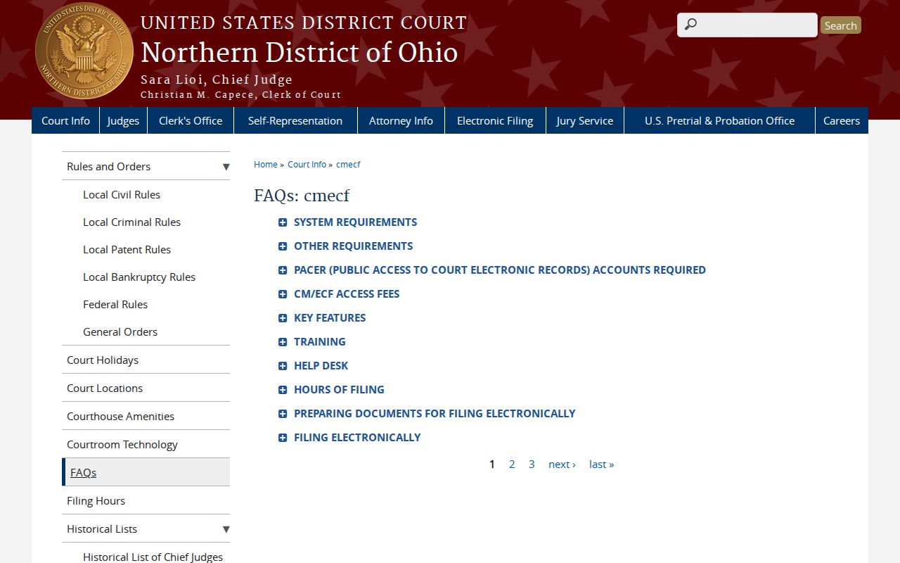 Crawford County court docket federal CM ECF access information